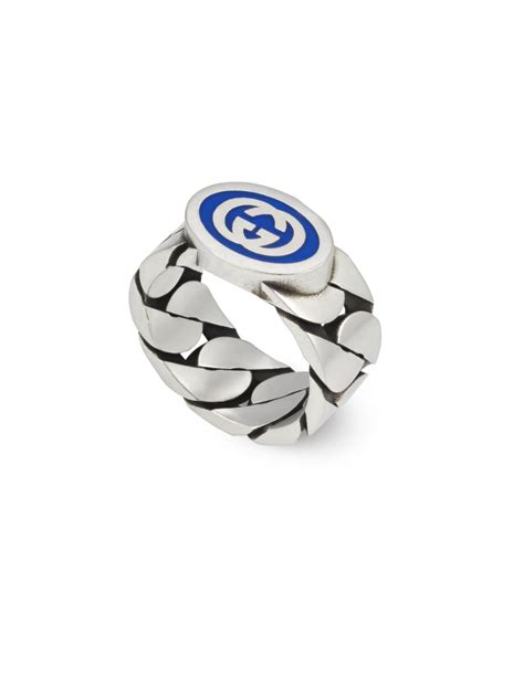 anello gucci interlocking|Anello Gucci Interlocking in Argento con Doppia G Modello Grande.